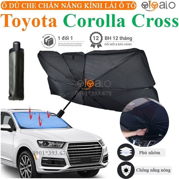 Ô che nắng xe Toyota Corolla Cross vải dù tráng nhôm cao cấp - OTOALO